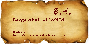 Bergenthal Alfréd névjegykártya